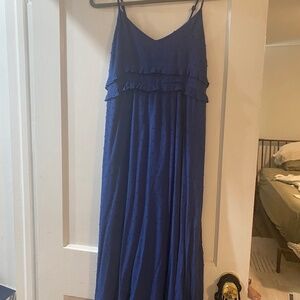 Blue midi maternity dress